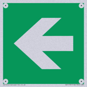 E913 Safe condition: Left arrow (90 deg supplimentary)